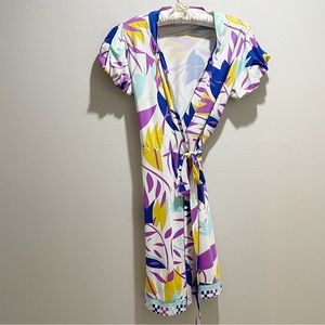 EMILIO PUCCI FIRENZE Women’s Stretch Silk Jersey Wrap Dress Multi-Color 40 US 4
